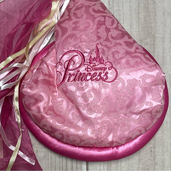 Disney Parks Tall Pointed Princess Hat Pink Ribbons Tassels Glitter - Picture 2 of 4